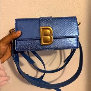 Brandon Blackwood Nia Metallic Python Shoulder Bag